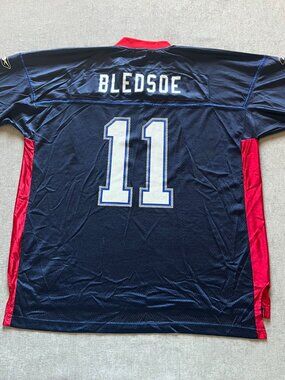 Authentic Drew Bledsoe Buffalo Bills Reebok Jersey Men XL Blue NFL #11 On Field
